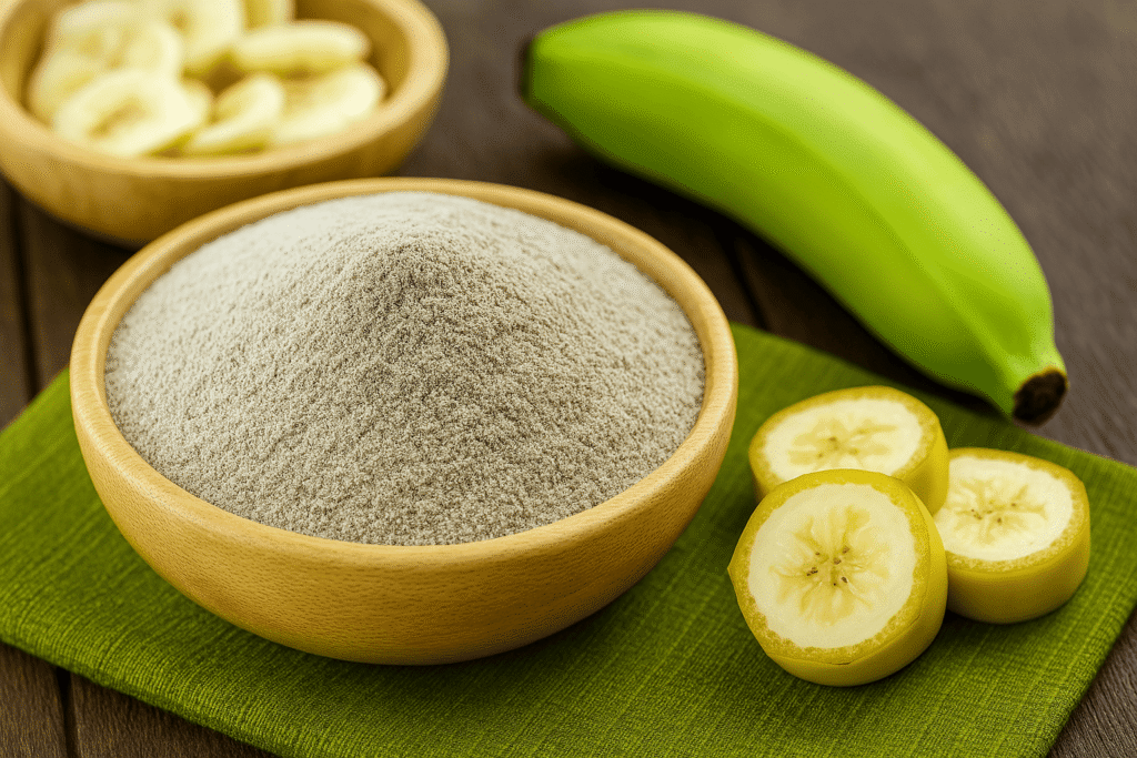"Fine-textured banana powder bulk supplier for bakery and baby food"